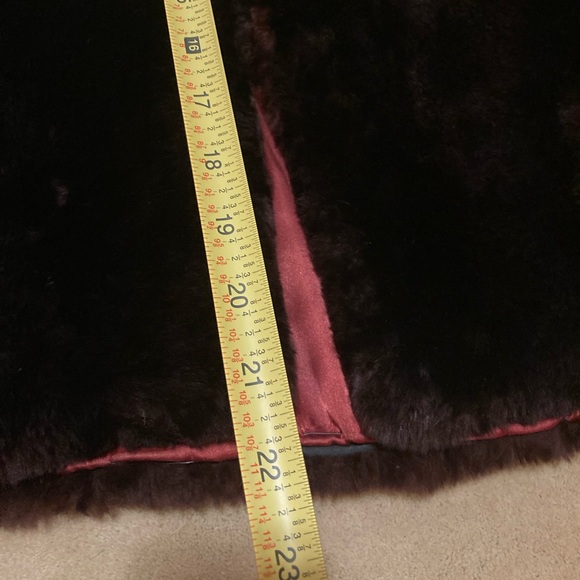 Vintage Genuine - Mouton Lamb Shearling Fur - Reddish Brown Cropped Coat - Picture 8 of 11